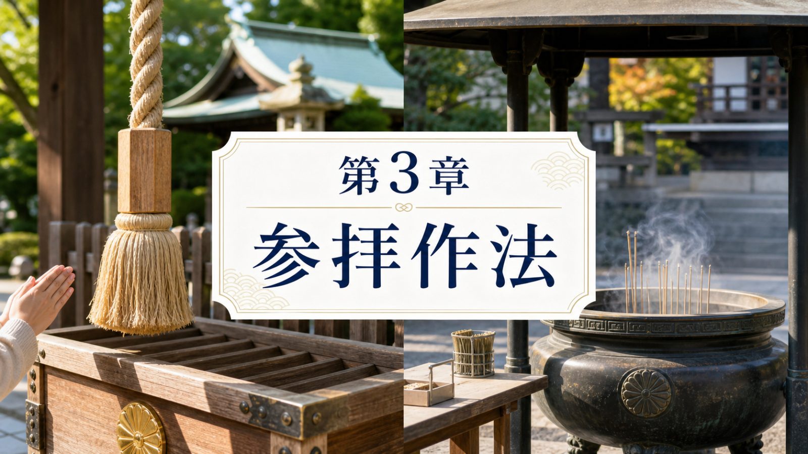 手水舎で参拝前に手を清める様子