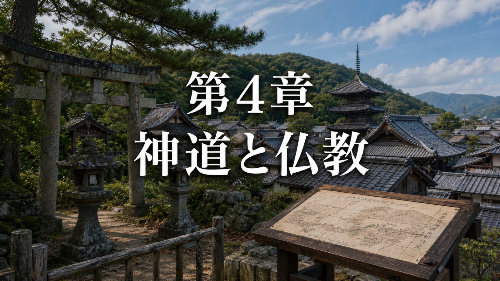 拝殿前で静かに祈る神社参拝の場面