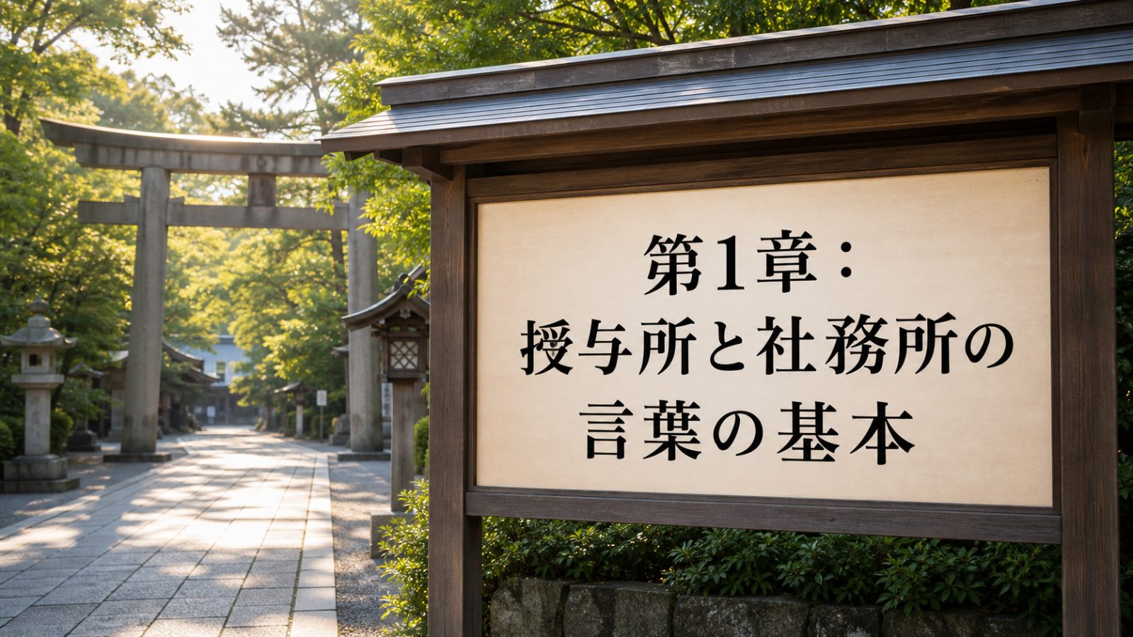 鳥居の前で参拝前に気持ちを整える神社の風景