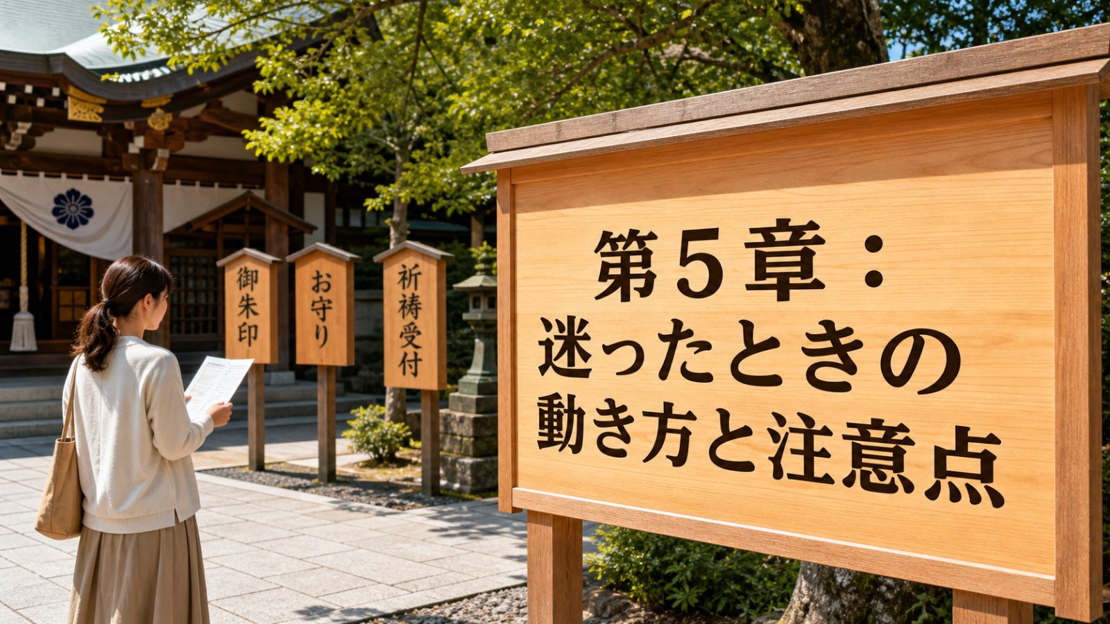 参拝後に境内を静かに歩く神社の風景