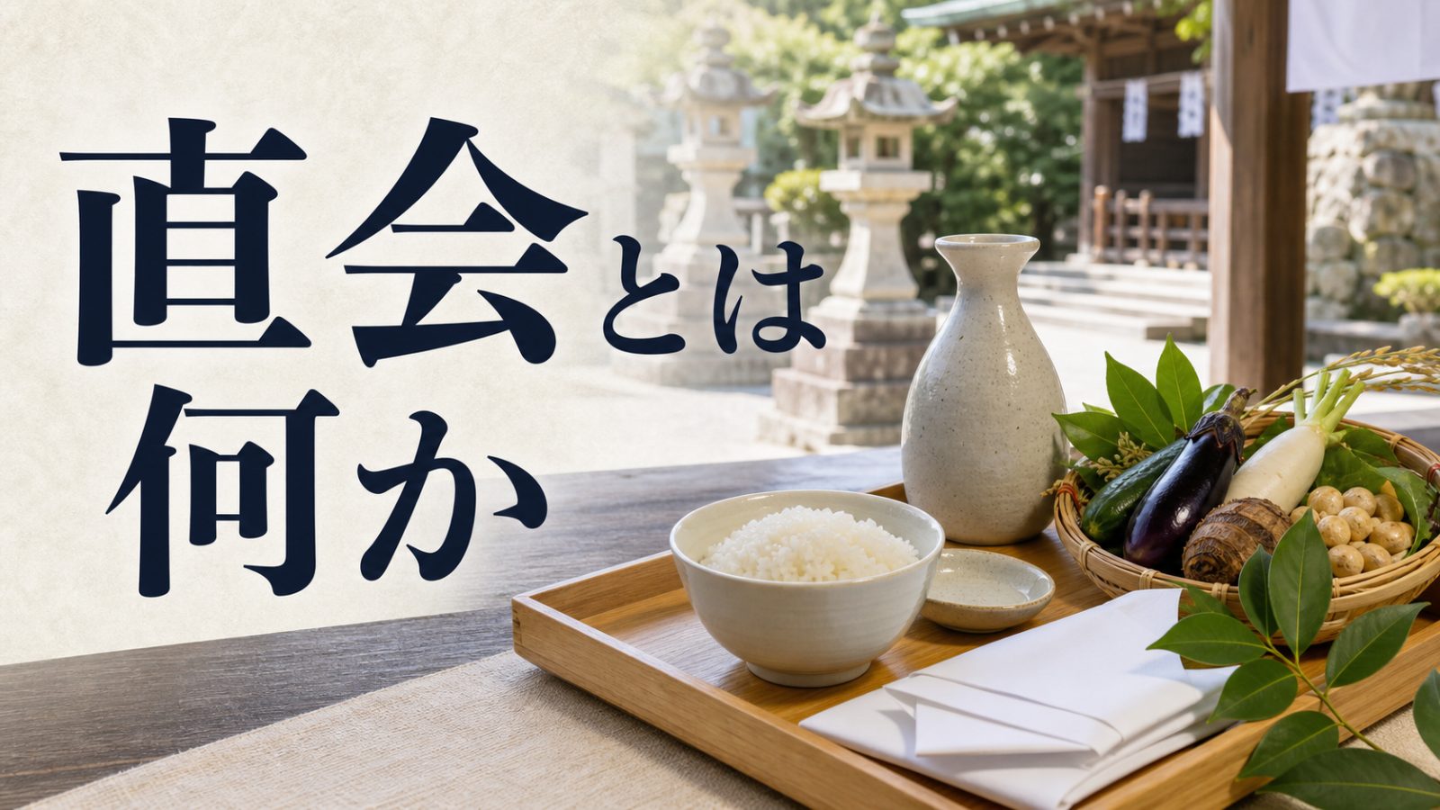 神社の祭りのあとにいただく直会を表す静かな食卓のアイキャッチ画像